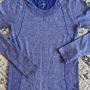 Nike Dri-FIT Heathered Royal Blue Long Sleeve Top